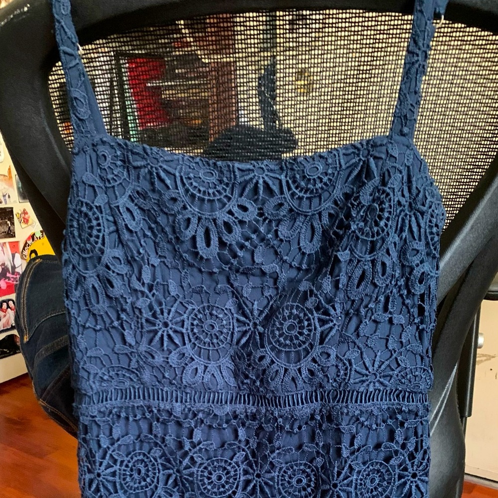 Elegant Crochet Blue Dress hollister